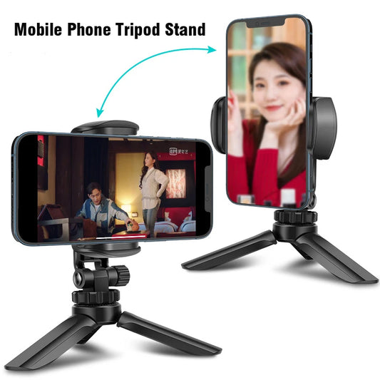 Portable Foldable Tripod Phone Stand – Rotatable Desktop Mount for Video, Selfies & Live Streaming